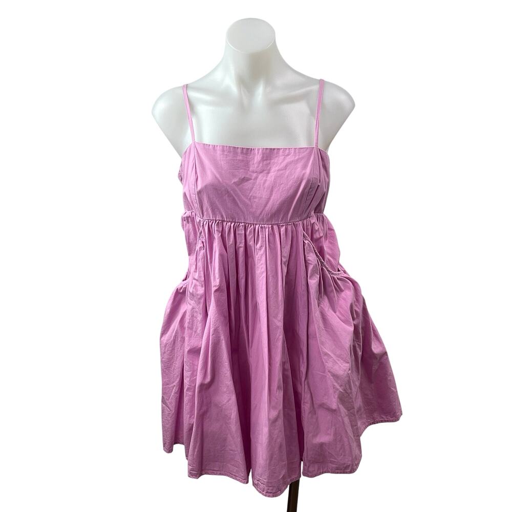 Urban Outfitters Pink Sleeveless Pockets Mini Cami Tank Flare A-Line Dress Sz M